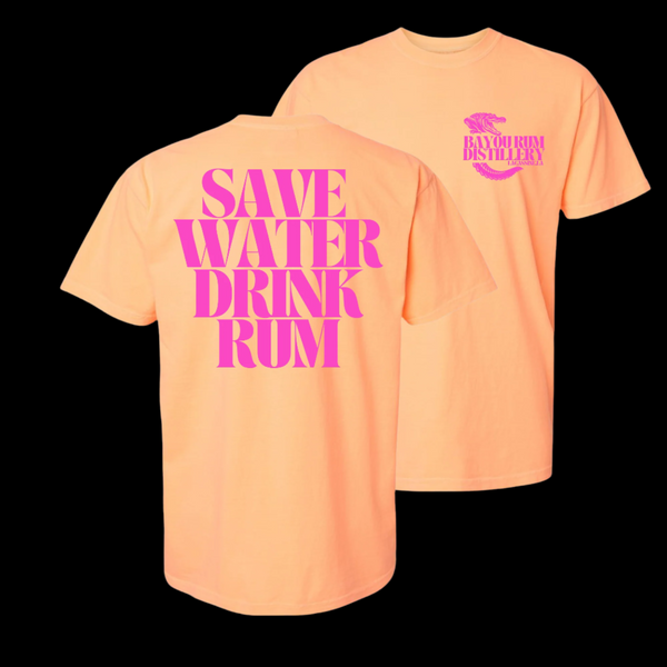 Save Water Drink Rum Neon Cantaloupe